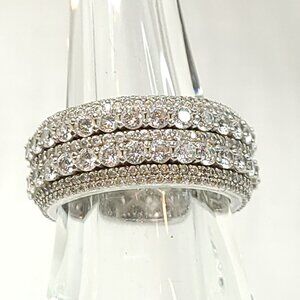 Crystal and Sterling Silver Anniversary Ring